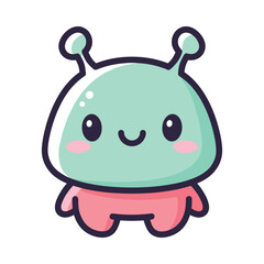 Adorable Cartoon Alien Character Illustration