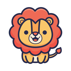 Cute Cartoon Lion Illustration