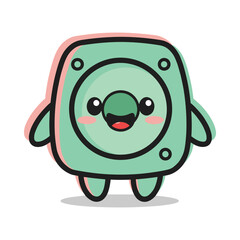 Adorable Cartoon Robot Character Illustration