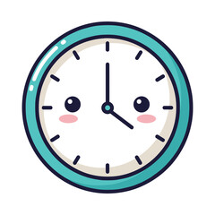 Cute Cartoon Clock Illustration with Smiling Face