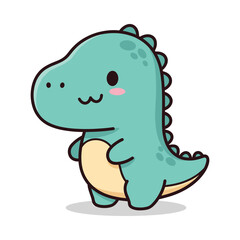 Cute Cartoon Dinosaur Illustration