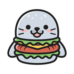 Seal Sandwich Illustration