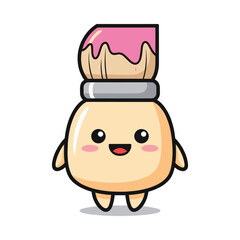 Adorable Cartoon Paint Bottle Character with Pink Paint