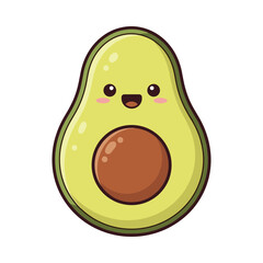 Cute Cartoon Avocado Character Illustration
