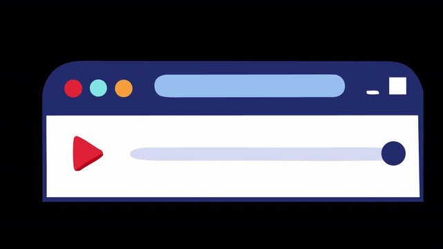 Audio player web interface. Audio player animation, alpha channel. Cartoon