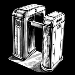 Retro turnstile illustration
