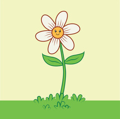 Cartoon Flower illustration EPS Vector