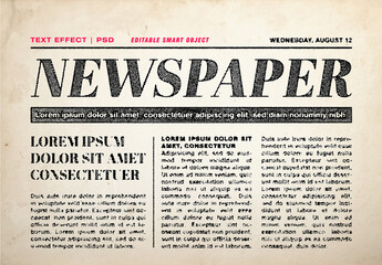 Grainy Vintage Newspaper Text Effect