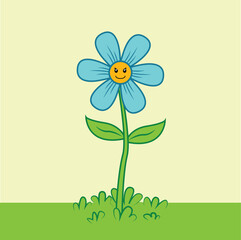 Cartoon Flower illustration EPS Vector