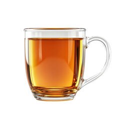 Glass Mug with Tea on Transparent Background