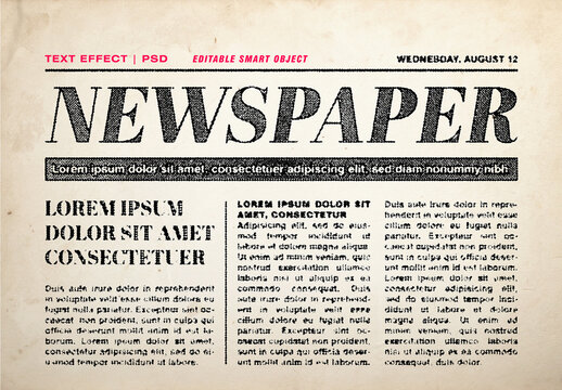 Grainy Vintage Newspaper Text Effect