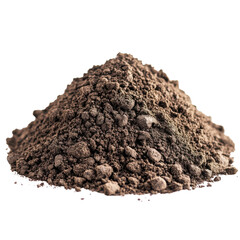 Brown soil pile on transparent background