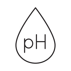 pH balance icon linear vector design acid alkaline level dermatology symbol skin care chemistry water drop scale beauty outline illustration element