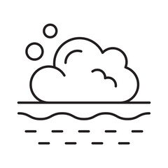 Skin foam cleansing icon linear vector design bubble wash dermatology symbol purity soap lather beauty care outline illustration element