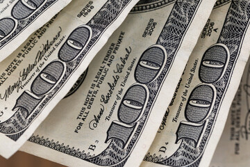 Close Up Stack of US Hundred Dollar Bills