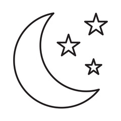 Night care icon linear vector design moon star sleep dermatology symbol evening routine repair beauty outline illustration element