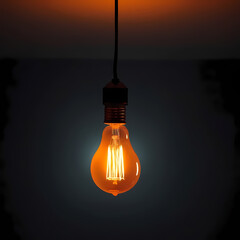 light bulb on black background