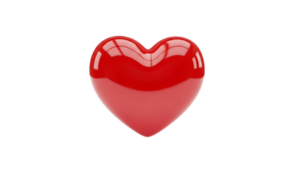 Red heart shape on transparent background