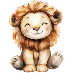 Smiling Lion Cub on Transparent Background