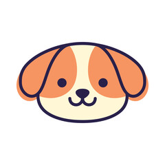 Adorable Cartoon Dog Face Illustration