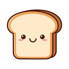Cute Cartoon Bread Slice Illustration
