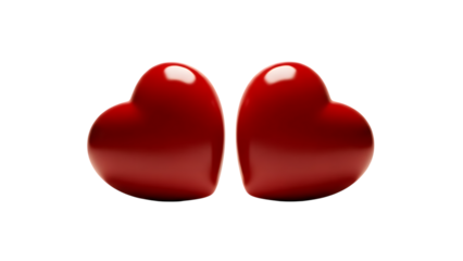 Two Red Heart Shapes
