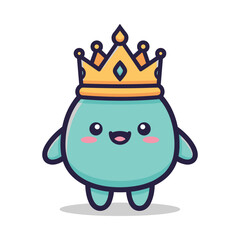 Royal Character Illustration with Crown