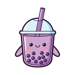 Adorable Cartoon Bubble Tea Illustration