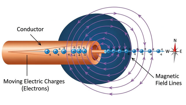 Electric Current and Magnetic Field Diagram