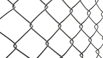 Fototapeta premium Close-up of chain-link fence with transparent background