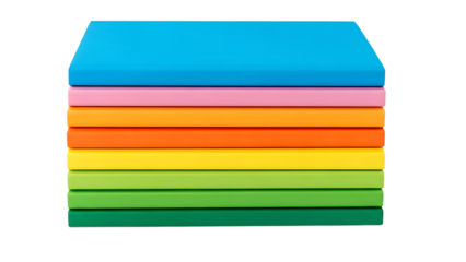 Stack of colorful paper sheets in gradient order