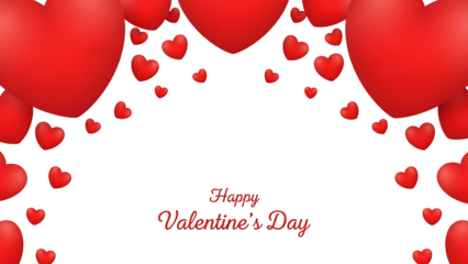 Red Hearts and Balloons Valentine's Day Background