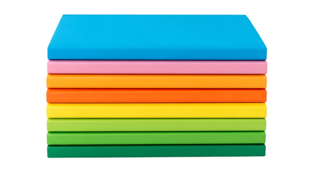 Stack of colorful paper sheets in gradient order - Powered by Adobe