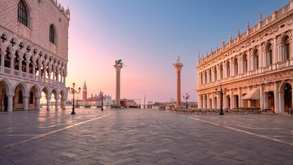 Venice, Italy. Cityscape image of St. Mark's square in Venice, Italy at beautiful spring sunrise.