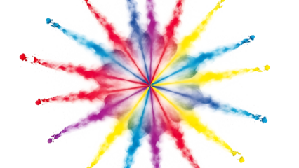 Colorful Explosion on Transparent Background