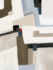 Soft and minimalistic abstract artwork with delicate lines and muted tones, creating a calm and refined aesthetic for modern interiors © CHREMOS