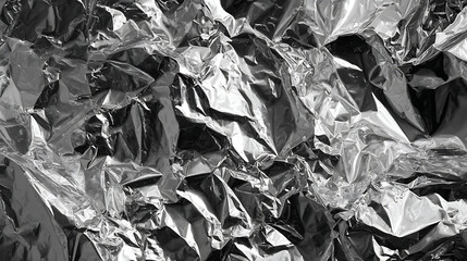 Abstract Silver Foil Wrinkled Surface crumpled texture