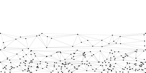 Complex network structure with nodes and connections