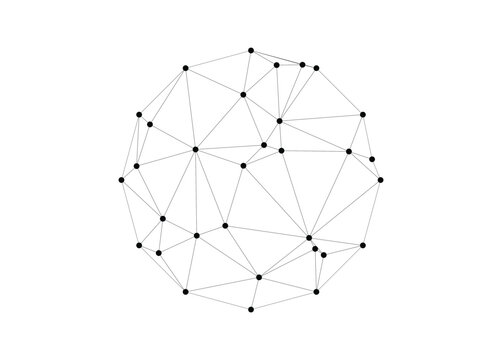Complex network structure with interconnected nodes