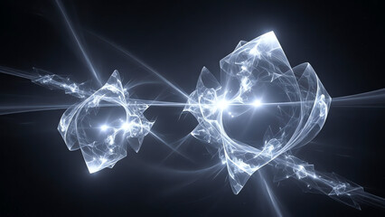 Abstract Light Crystal Shards Collide