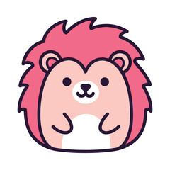 Cute Cartoon Lion Face Vector Illustration