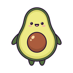 Adorable Cartoon Avocado Character Illustration