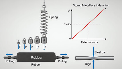 Rubber Spring and Steel Bar Diagram
