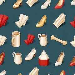 high heels pitchers and folded fabrics