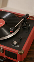 Vintage Record Player Close-Up