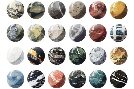 rock textured spheres isolated isolated illustration