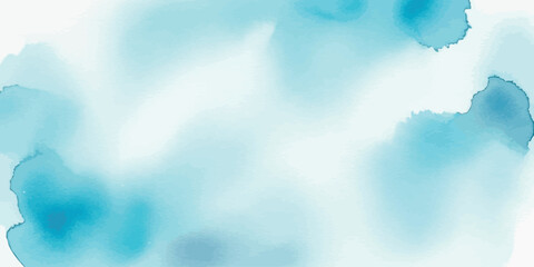 Abstract Watercolor Vector Background Light Blue and White Wash Texture Pastel Gradient Art