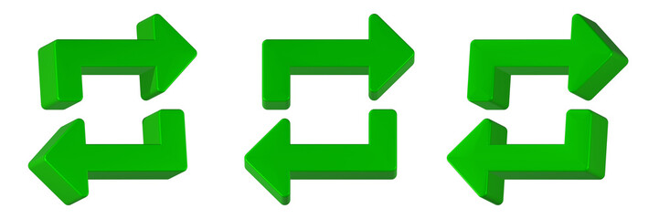 repeat icon 3d render green color