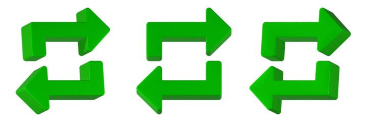 repeat icon 3d render green color