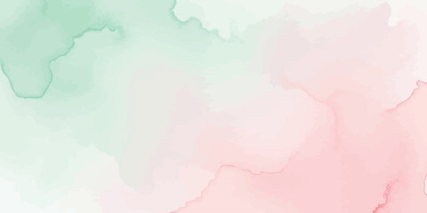 Pastel gradient watercolor background Soft fluid artistic texture blending mint green and blush pink colors